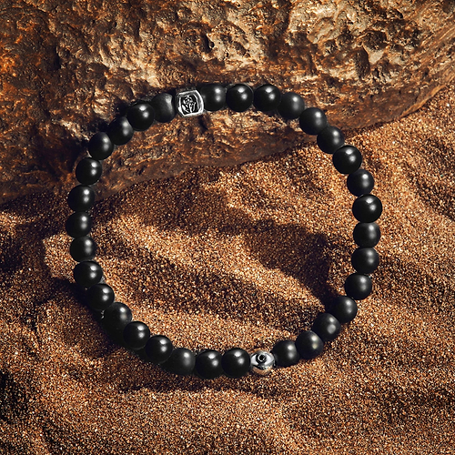 Karma and Luck  Bracelet  -  Spiritual Insight - Matte Onyx Evil Eye Charm Bracelet