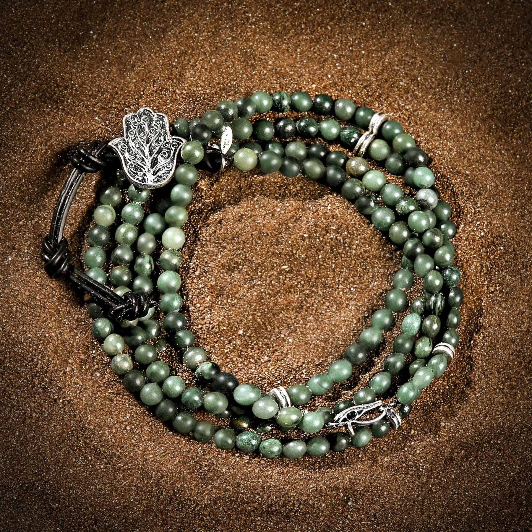 Karma and Luck  Bracelet  -  Path To Healing - Jade Wrap Bracelet