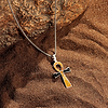Karma and Luck  Necklace  -  Spiritual Life - Tiger's Eye Onyx Ankh Necklace