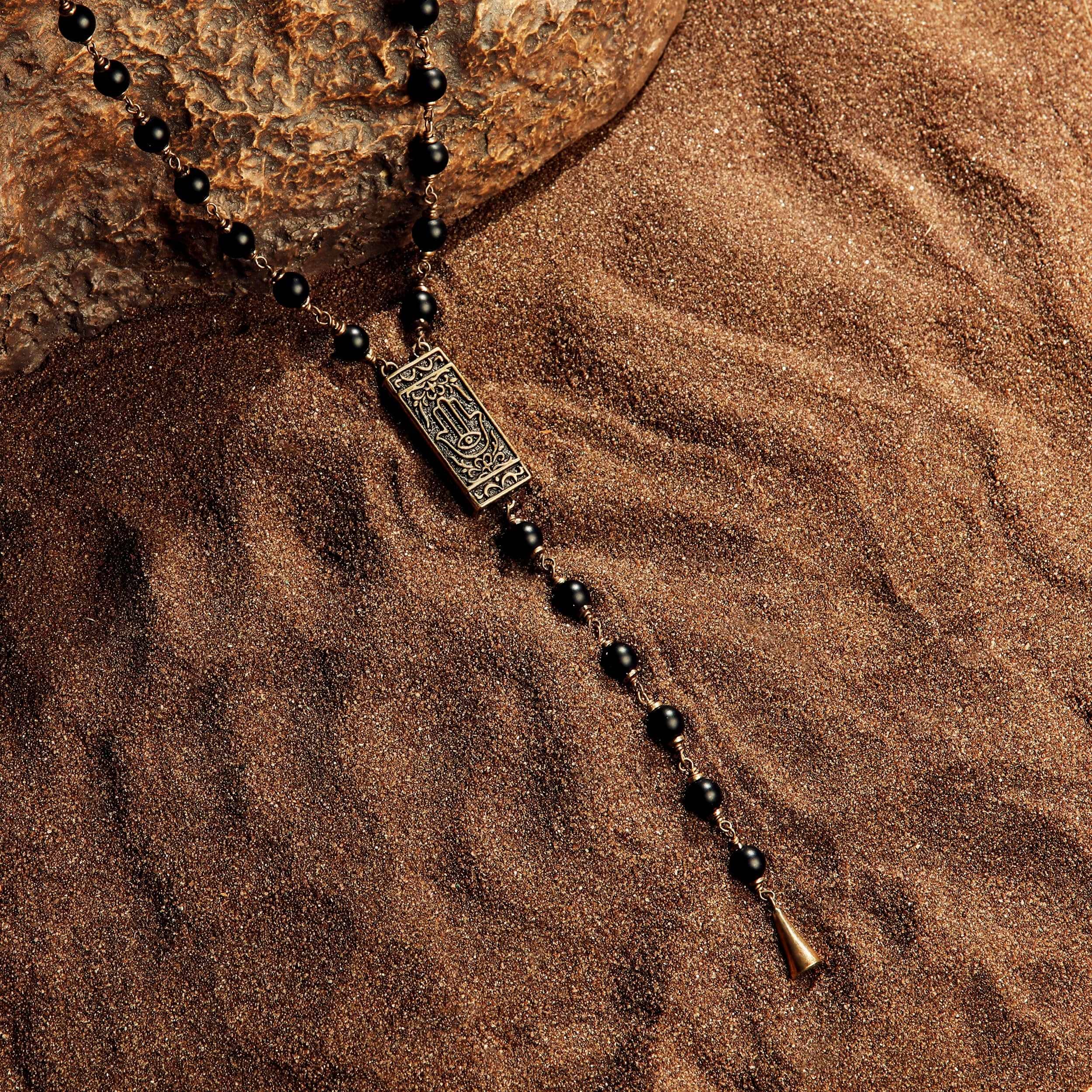 Karma and Luck  Necklace  -  Balance Faith Rosary Necklace