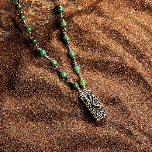 Karma and Luck  Necklace  -  Mystical Power - Jade Stone Dragon Charm Necklace