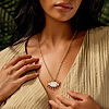 Karma and Luck  Necklaces - Womens  -  Splendid Fortune - White Enamel Diamond Evil Eye Pendant Necklace