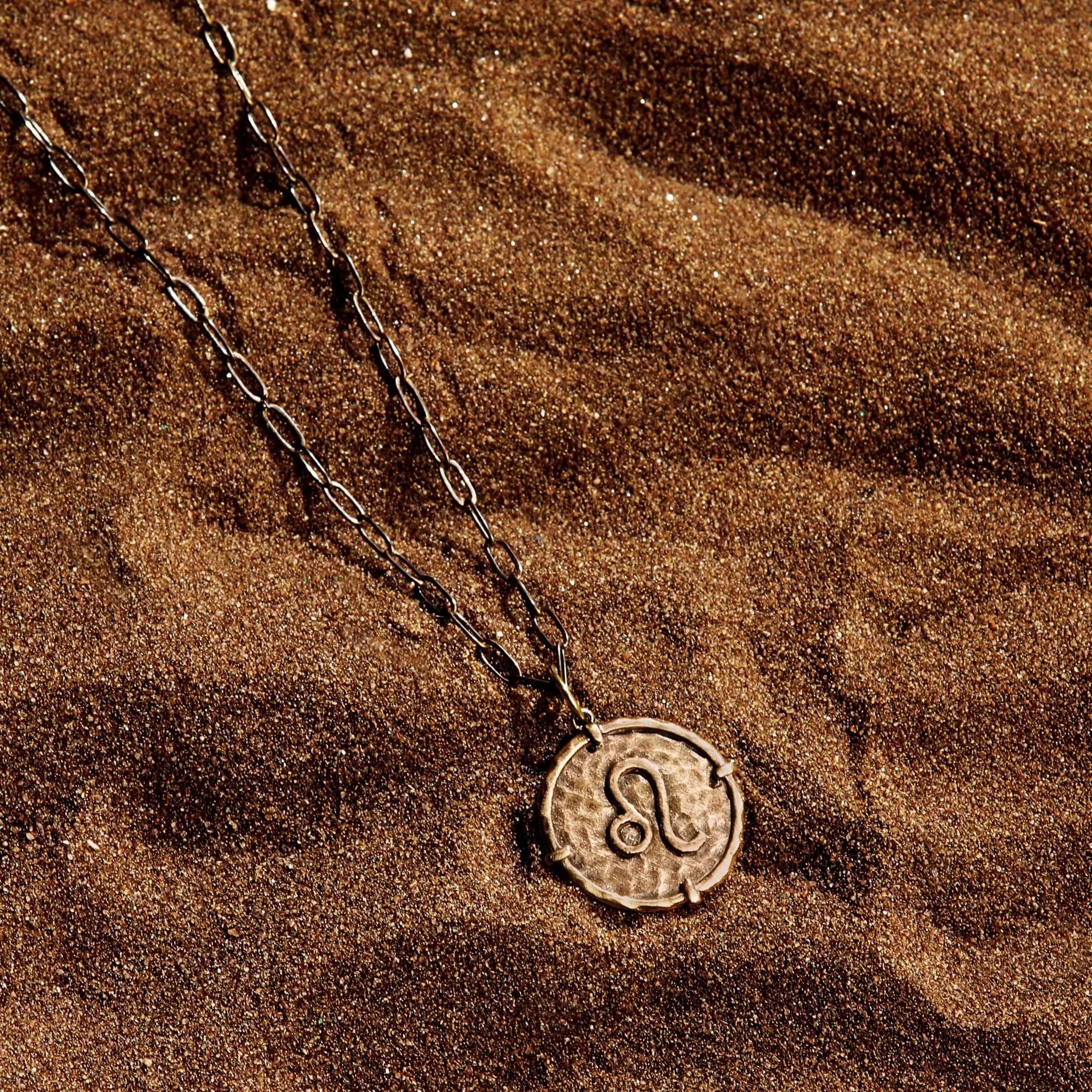 Karma and Luck  Necklace  -  Charismatic Shine - Leo Zodiac Medallion Necklace