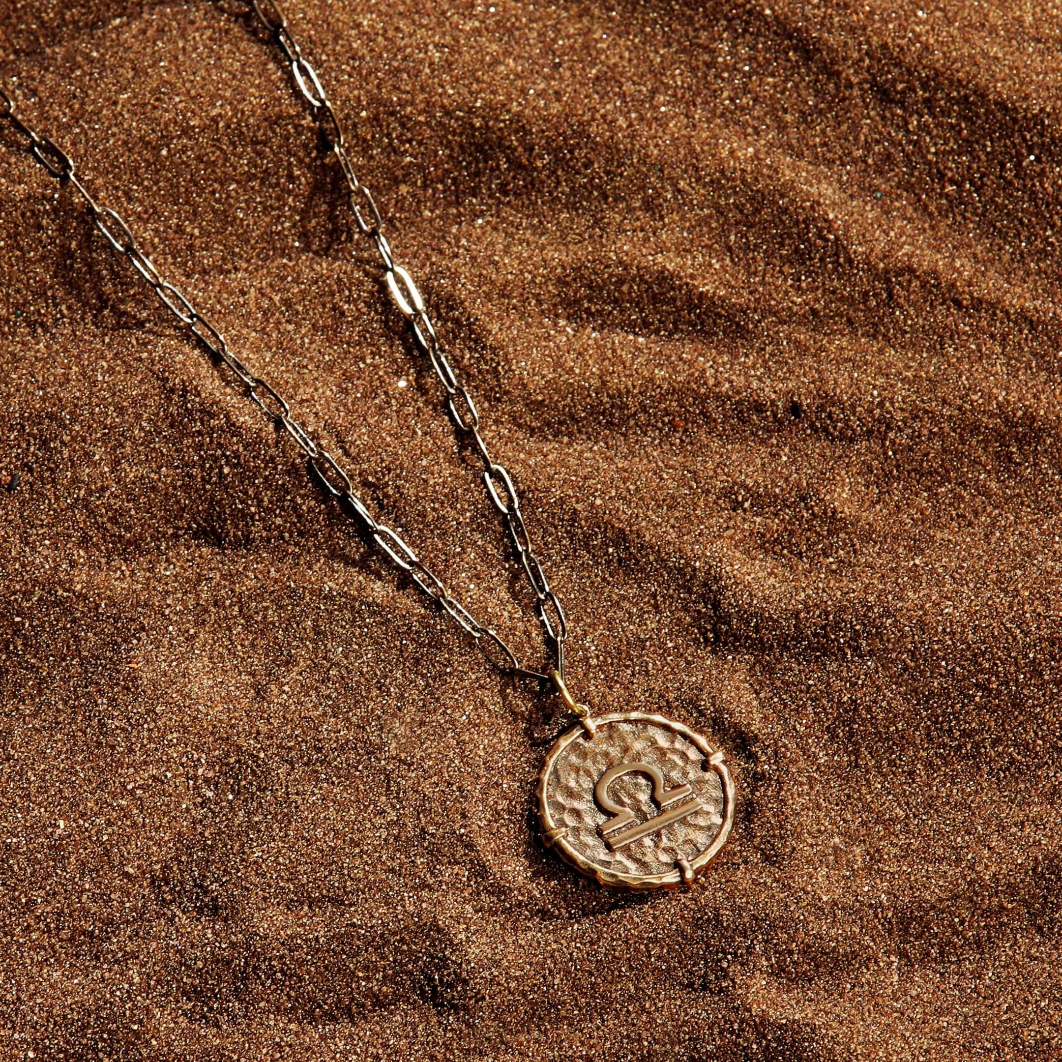 Karma and Luck  Necklace  -  Harmonious Perspective - Libra Zodiac Medallion Necklace