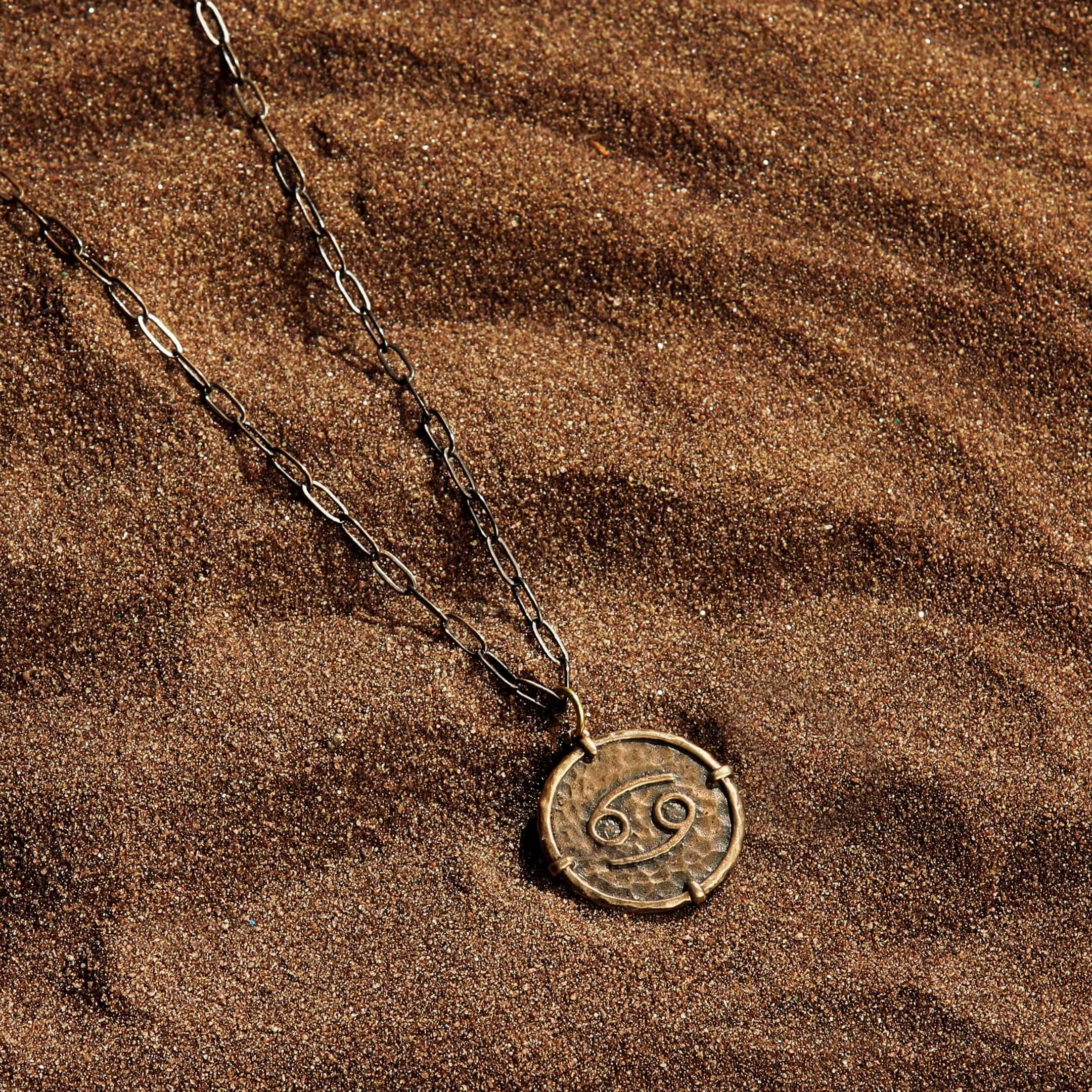Karma and Luck  Necklace  -  Caring Intuition - Cancer Zodiac Medallion Necklace