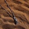 Karma and Luck  Necklace  -  Primordial Power - Sterling Silver Gunmetal Dragon Necklace