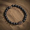 Karma and Luck  Bracelet  -  Celebrate Life - Matte Onyx Skull Charm Bracelet