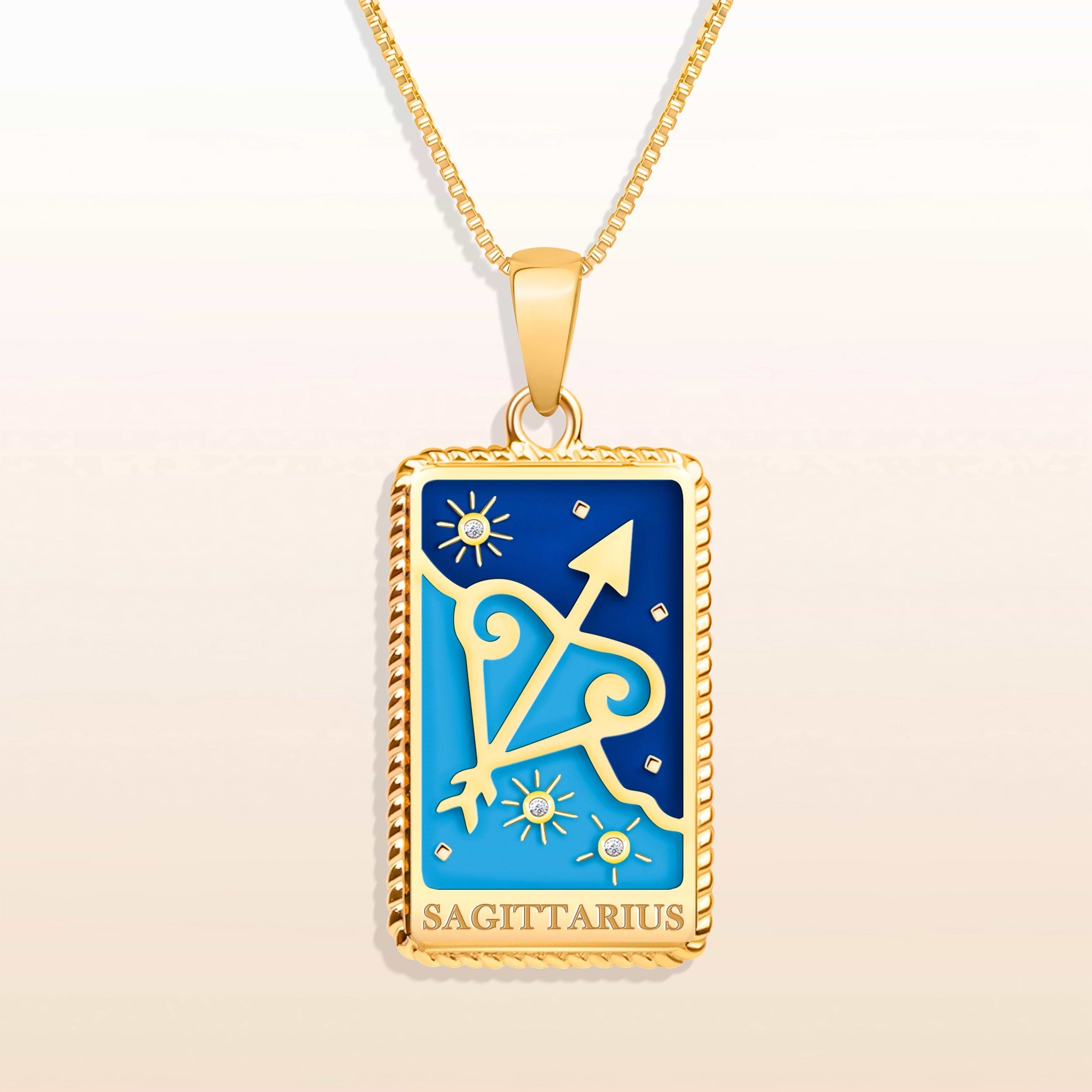 Picture of Philosophical Thought - Sagittarius Card Necklace