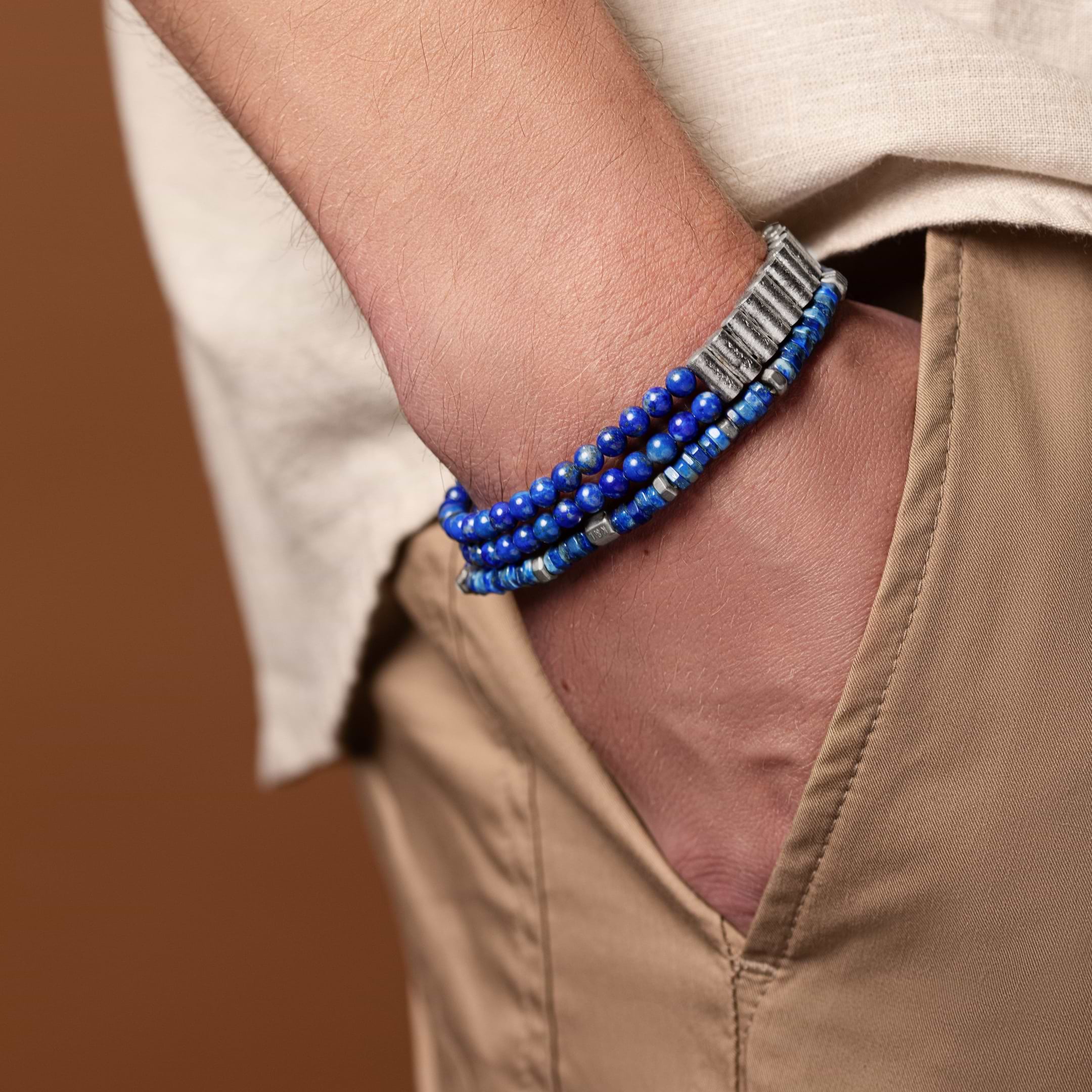 Karma and Luck  Bracelet  -  Vigorous Mind - Lapis Lazuli Mantra Bracelet