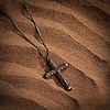 Karma and Luck  Necklace  -  Protection Cross - Black Onyx Necklace