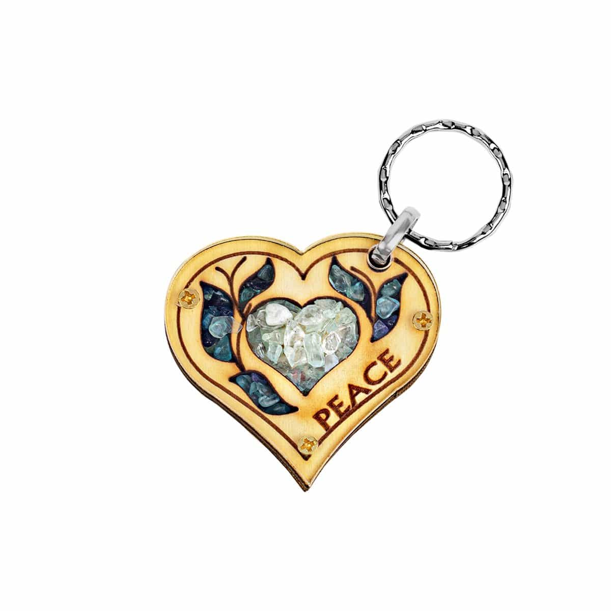 Karma and Luck  Keychain  -  Lovely Dream - Aquamarine Heart Keychain