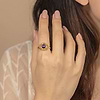 Karma and Luck  Ring  -  Rejuvenated Life - Gold Plated Evil Eye Amethyst Ring