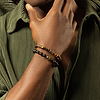 Karma and Luck  Bracelets - Mens  -  Healing Courage - Tiger's Eye Triple Protection Bracelet