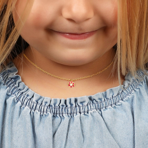 Karma and Luck  Kids  -  Blooming Playfulness - Flower Kids Charm Necklace