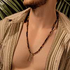 Karma and Luck  Necklaces - Mens  -  Fearless Spirit - 3 Symbol Tiger's Eye Onyx Necklace