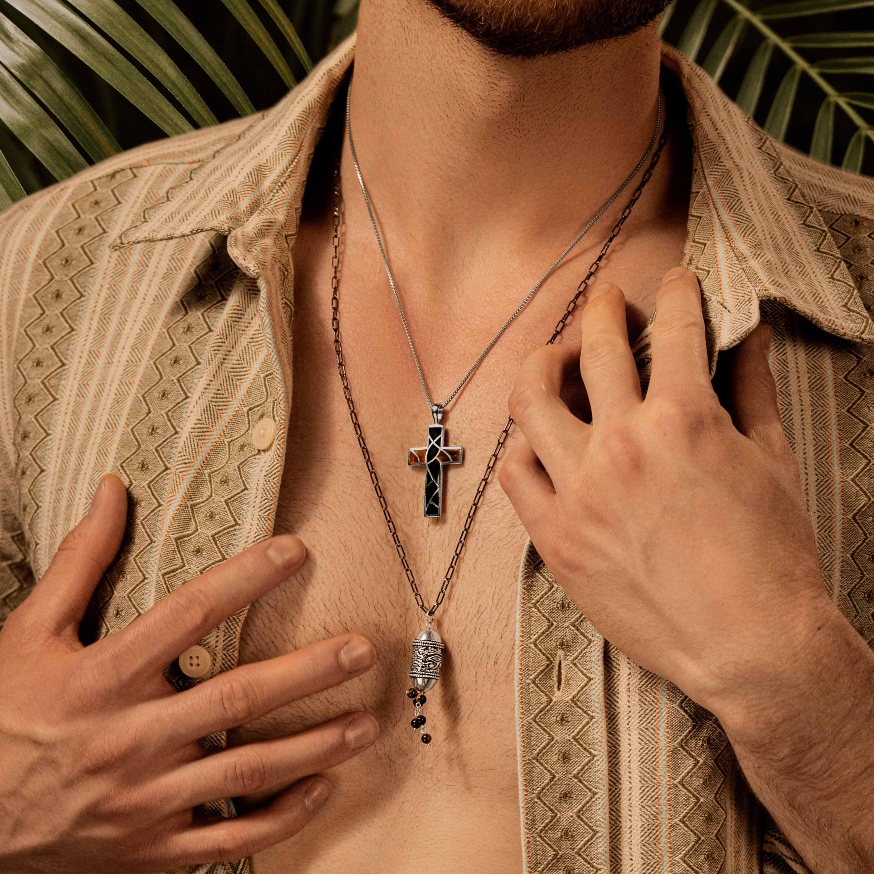 Karma and Luck  Necklaces - Mens  -  Leap of Faith - Silver Cross Necklace
