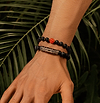 Karma and Luck  Bracelets - Mens  -  Enduring Strength - Triple Protection Lava Bead Bracelet