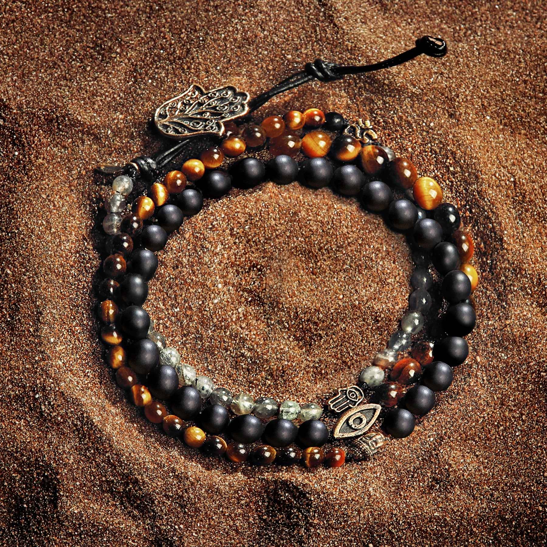 Karma and Luck  Bracelet  -  Prosperity Stone Wrap Labradorite Bracelet