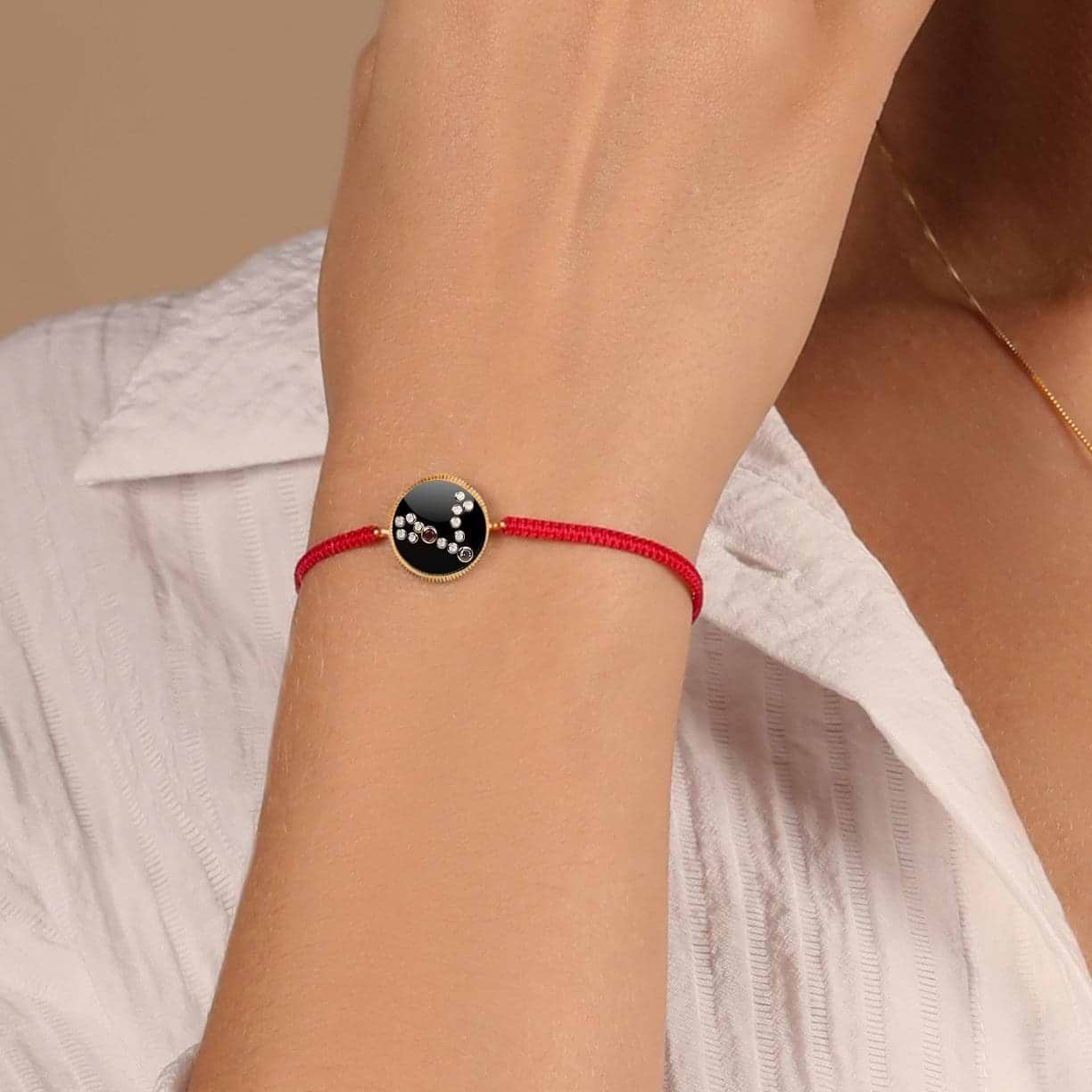 Karma and Luck  Bracelet  -  The One Who Dreams - Pisces Constellation Red String Bracelet