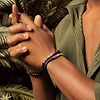 Karma and Luck  Bracelets - Mens  -  Vigorous Growth - Matte Onyx Jasper Chakra Barrel Bracelet