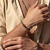 Karma and Luck  Bracelets - Mens  -  Renewed Courage - Onyx Pyrite Tiger's Eye Bracelet