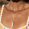 Karma and Luck  Necklaces - Womens  -  Tranquil Reverie - Moonstone Lotus Triple Stack Necklace