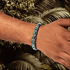 Karma and Luck  Bracelets - Mens  -  Positive Change - Silver Gunmetal Malachite Mantra Bracelet