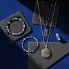 Karma and Luck  Bracelets - Mens  -  Spiritual Mindset - Silver Heishi Lapis Lazuli Mantra Bracelet