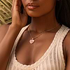 Karma and Luck  Necklaces - Womens  -  Harmonious Emotions - Mother Of Pearl Heart Evil Eye Necklace