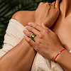 Karma and Luck  Rings - Womens  -  Joyous Light - Lotus Green Enamel Diamond Peridot Ring