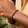 Karma and Luck  Bracelets - Mens  -  Spiritual Vitality - Matte Onyx Red Tiger's Eye Bracelet