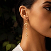 Karma and Luck  Earrings - Womens  -  Sparkling Intuition - Moon & Stars Jade Drop Earrings