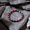 Karma and Luck  Bracelets - Mens  -  Spiritual Vigor - Red Enamel Matte Onyx Evil Eye Bracelet