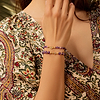 Karma and Luck  Bracelets - Womens  -  Leap of Intuition - Amethyst Cross Charm Bracelet