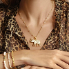 Karma and Luck  Necklace  -  Infinite Wisdom - Gold Plated Elephant Pendant Necklace