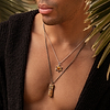Karma and Luck  Necklaces - Mens  -  Outstanding Strength - Tiger's Eye Evil Eye Slab Necklace