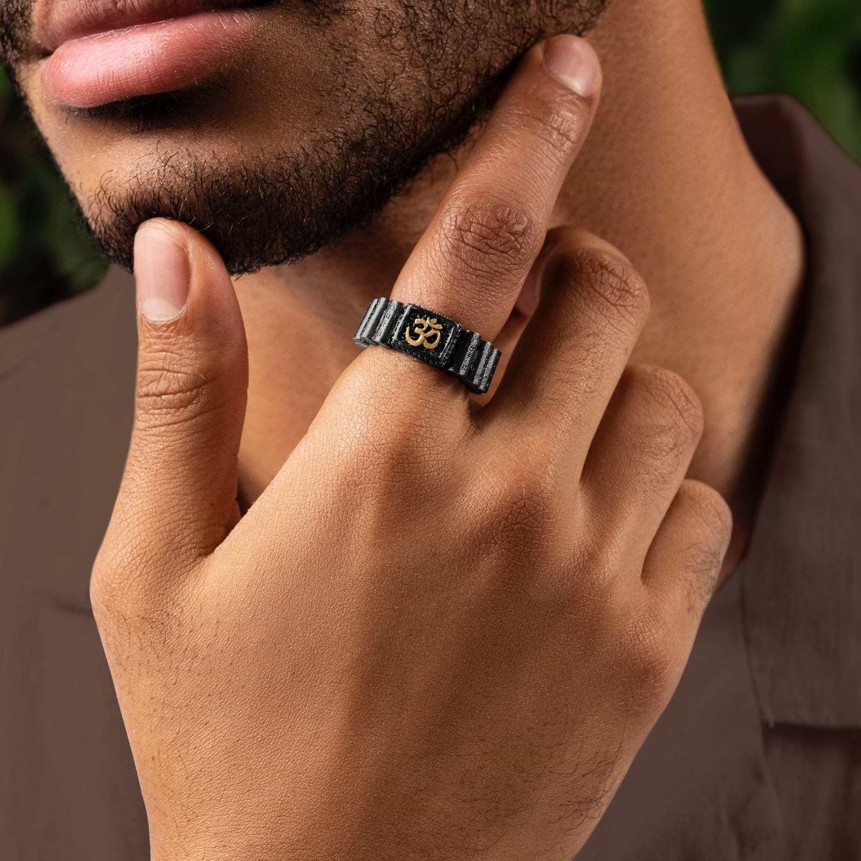 Karma and Luck  Rings - Mens  -  Highest Reality - OM Mantra Ring