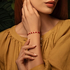 Karma and Luck  Bracelets - Red Womens  -  Seek Wisdom - Red String White Enamel Multi Charm Bracelet