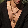 Karma and Luck  Necklaces - Mens  -  Energetic Guide - Evil Eye Pyrite Tiger's Eye Pointer Necklace