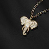 Karma and Luck  Necklaces - Womens  -  Auspicious Fortune - White Enamel Diamond Elephant Head Pendant Necklace
