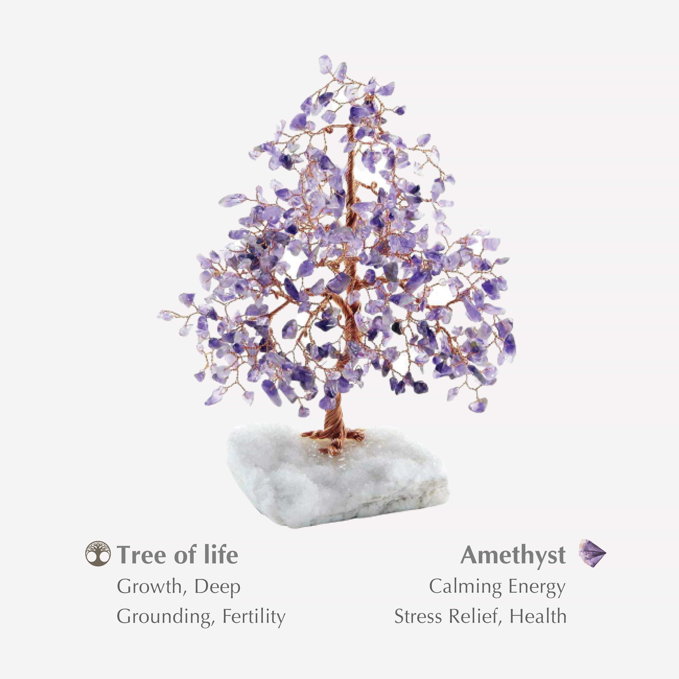 Karma and Luck  Tree of life  -  Grounded in Spirituality - Amethyst Stone Feng Shui Tree