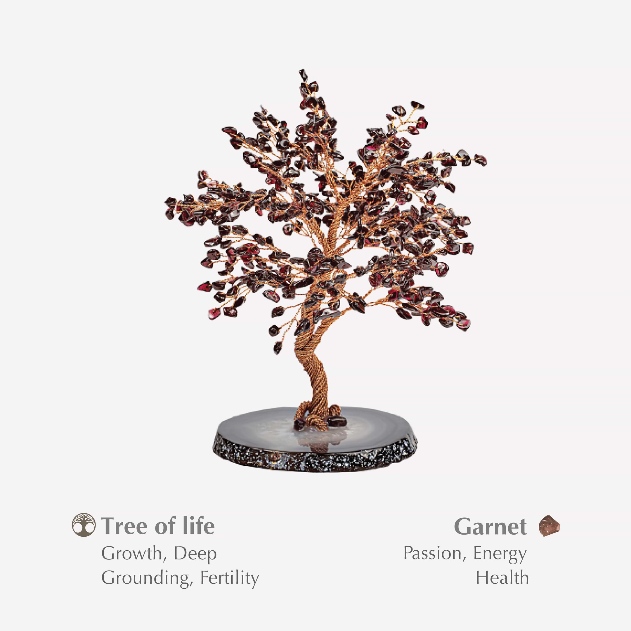 Karma and Luck  Tree of life  -  Unwavering Mindfulness - Garnet Feng Shui Tree