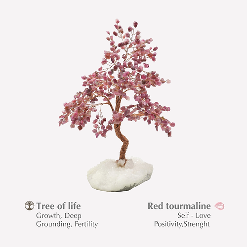 Karma and Luck  Tree of life  -  Spiritual Lullaby Feng Shui  Red Tourmaline Tree