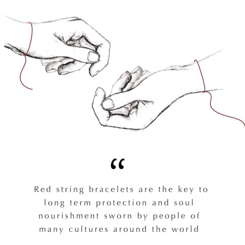 Karma and Luck  Bracelet  -  Essential Guard Red String Triple Protection Bar Bracelet