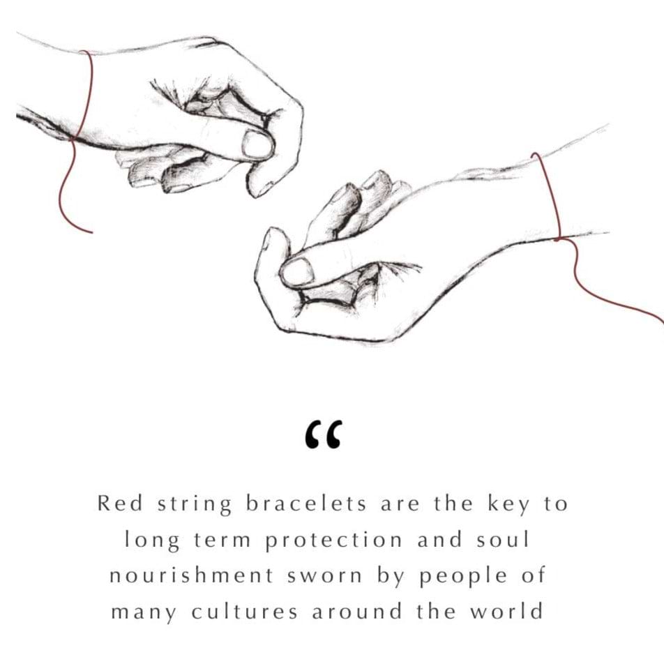 Karma and Luck  Bracelet  -  Libra White Enamel Gemstone Constellation Red Bracelet