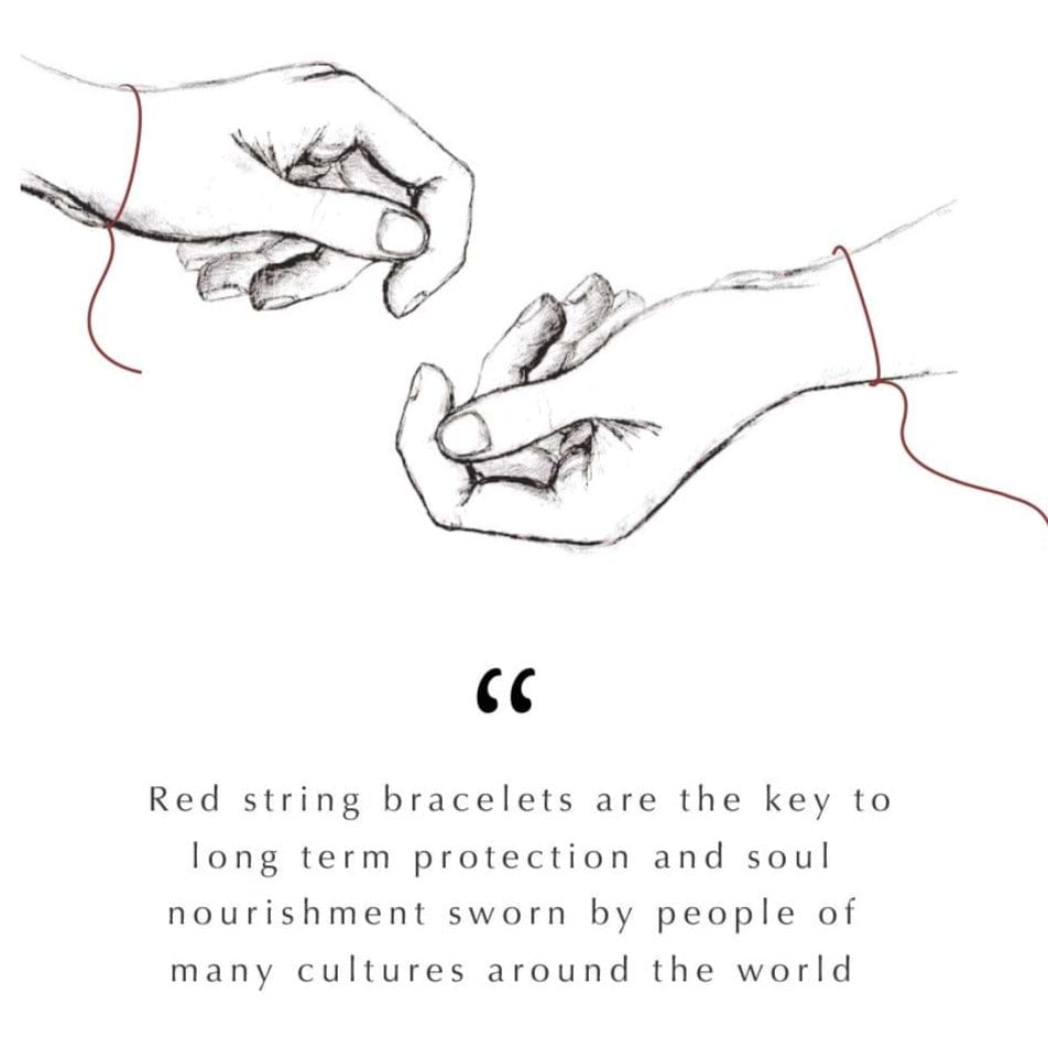 Karma and Luck  Bracelet  -  Capricorn White Enamel Gemstone Constellation Red Bracelet