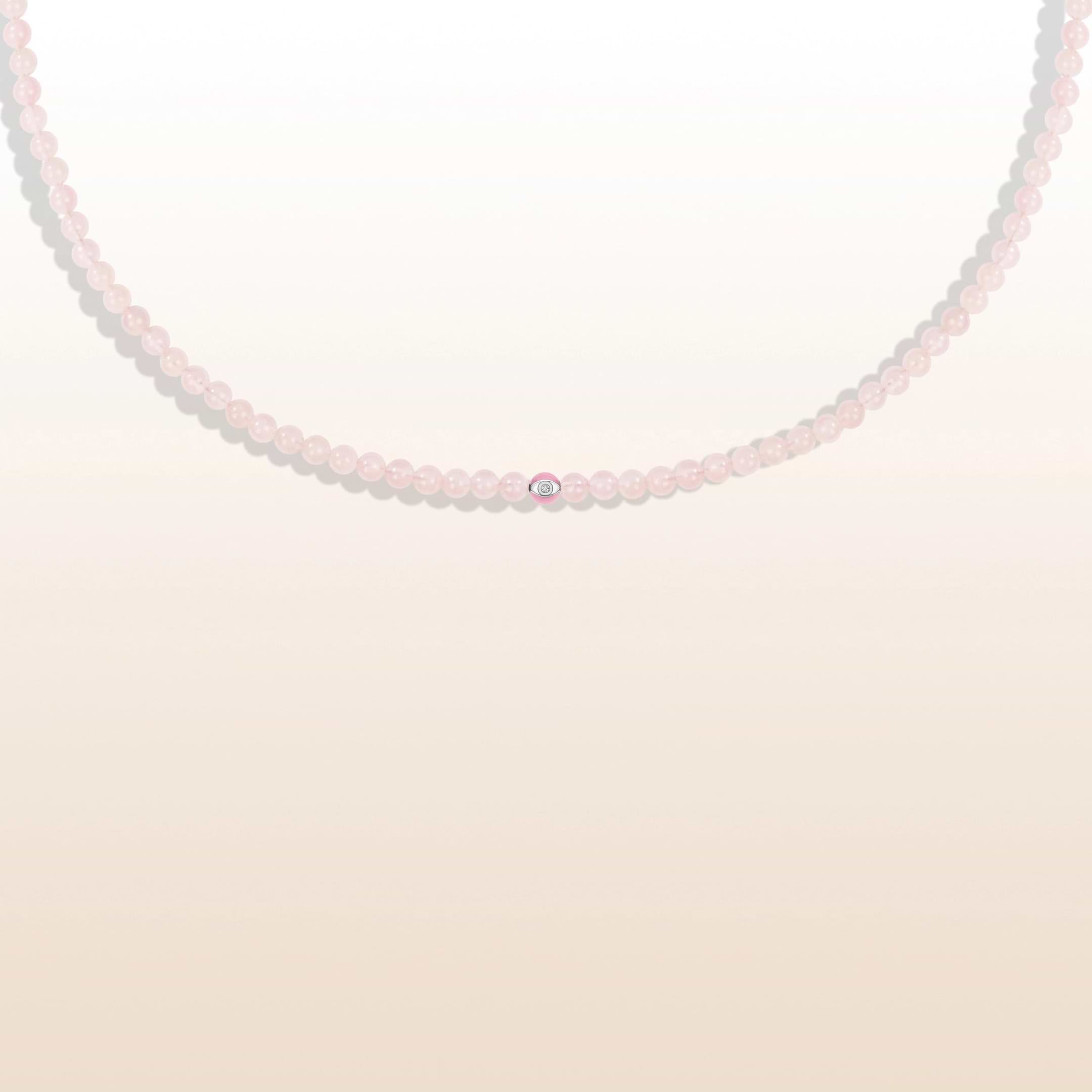 Picture of Unconditional Love - Rose Quartz Evil Eye Necklace