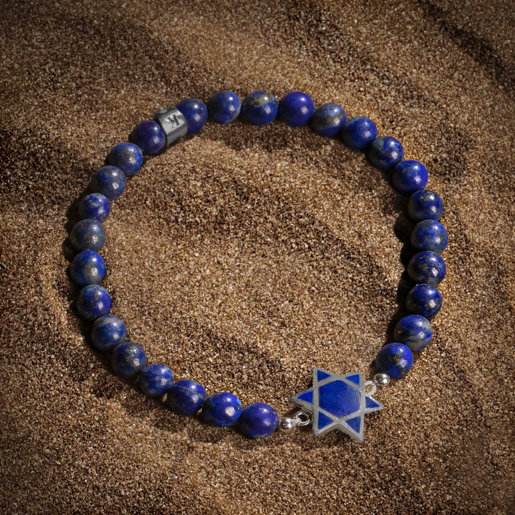 Karma and Luck  Bracelet  -  Divine Unity - Lapis Lazuli Star of David Bracelet