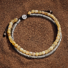 Karma and Luck  Bracelets - Mens  -  Absolute Clarity- Heishi Yellow Beads Double Bracelet