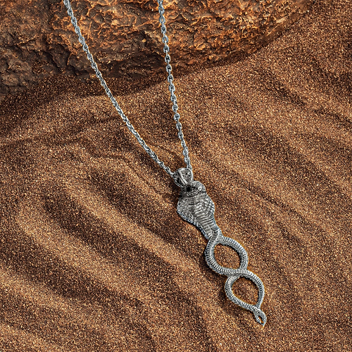 Karma and Luck  Necklaces - Mens  -  Creative Transformation - Snake Infinity Pendant Necklace